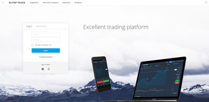 OlympTrade homepage