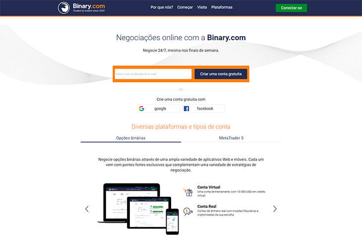 Binary.com home page