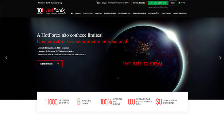 HotForex home page