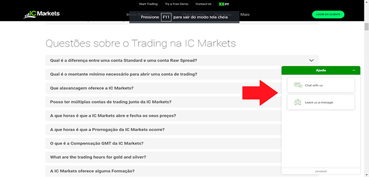 IC Markets chat oa vivo