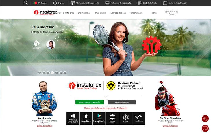 Instaforex home page